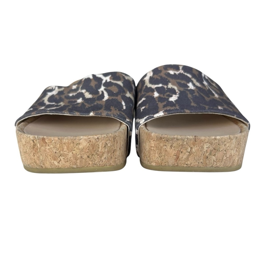 Veronica Beard Dresdyn Leopard Print Platform Slides Sz 6 Leather Cork Sandals - Picture 5 of 11